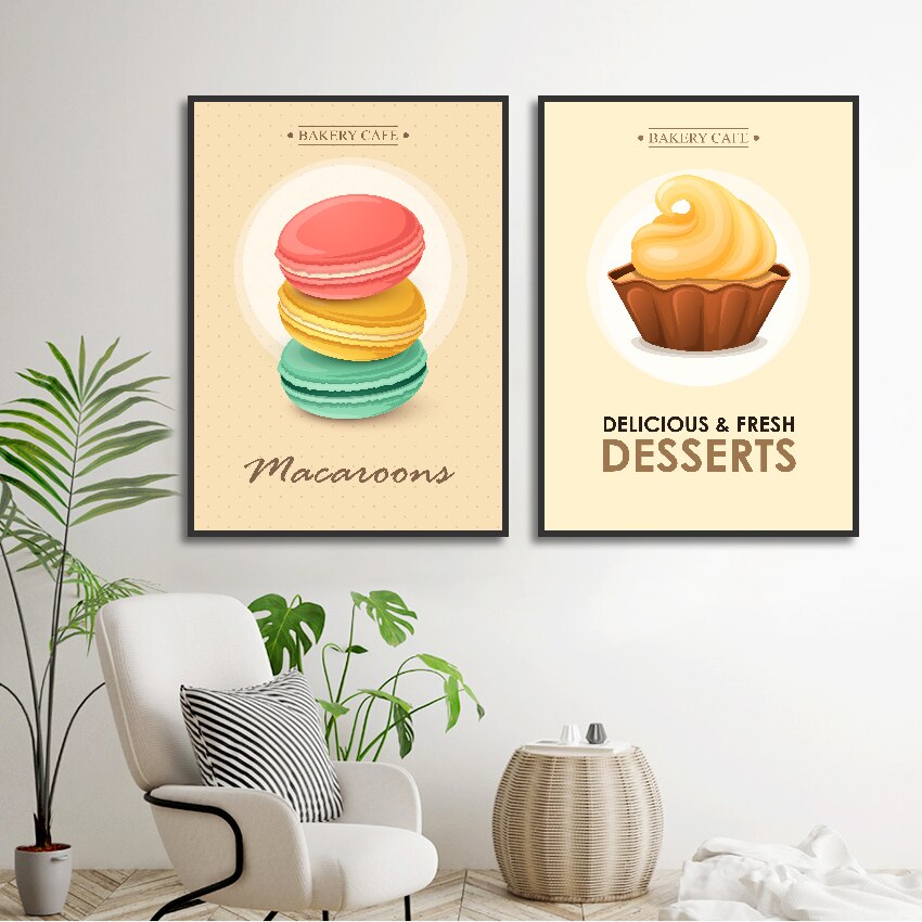 Macaron Candy Cake Chocolate Canvas Art