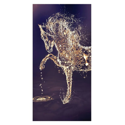 Abstract Gold Horse Wall Art Canvas