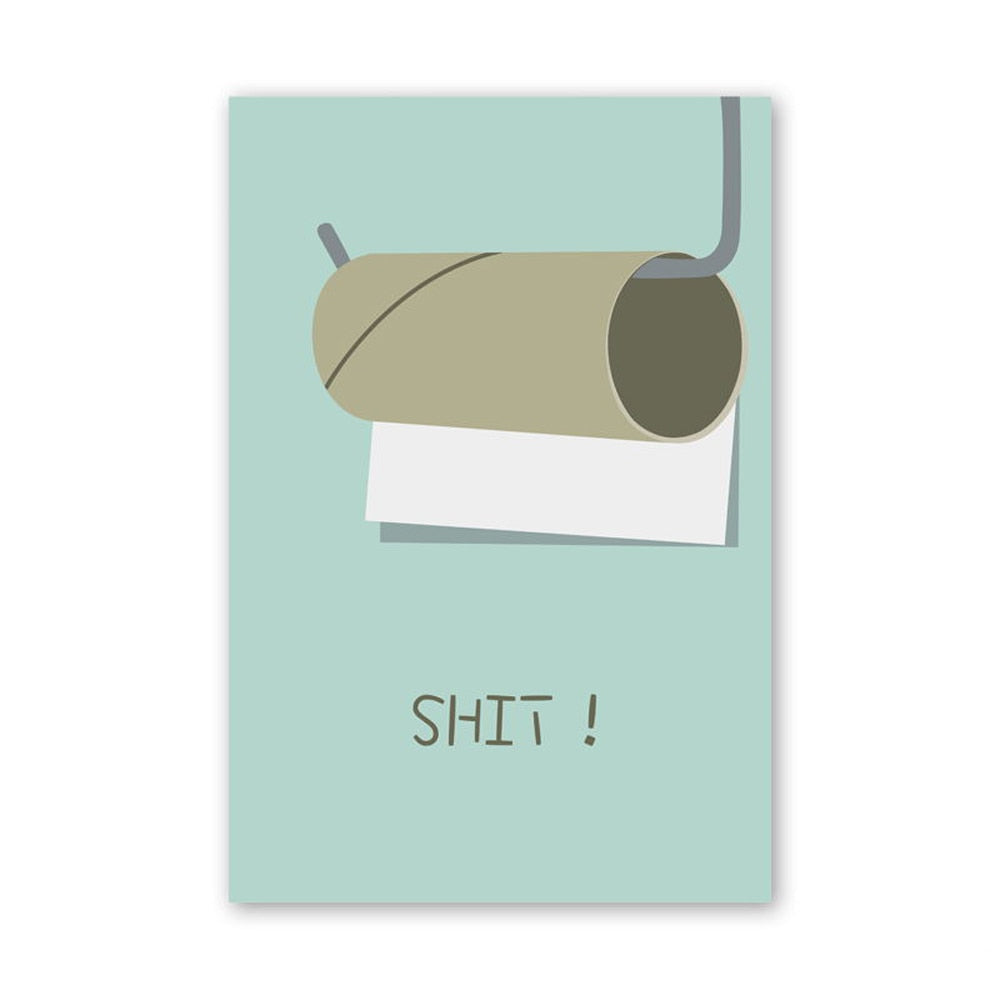 Humorous Cartoon Toilet Canvas Art