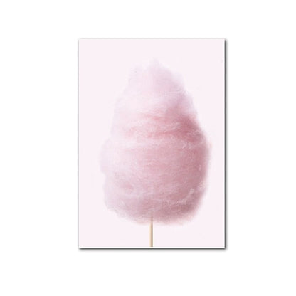 Pink Ice Cream Cotton Candy Canvas Art