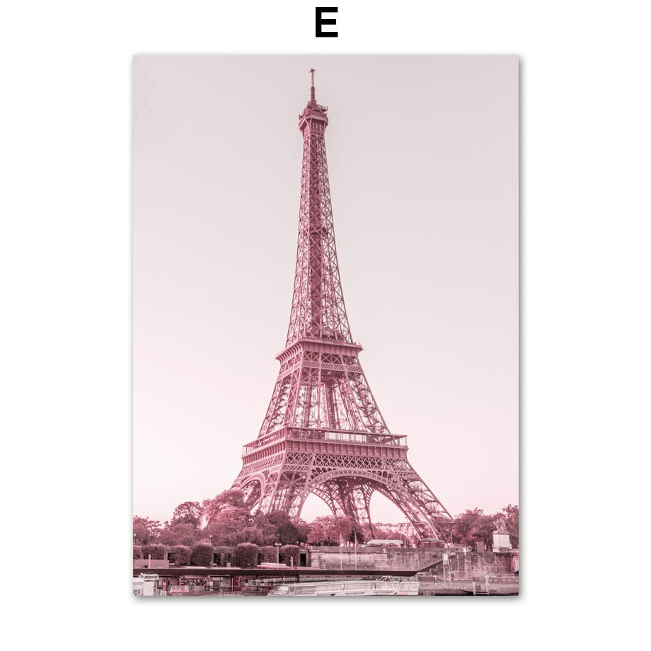 Pink European Cities Canvas Art