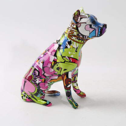 Graffiti Staffordshire Bull Terrier Resin Statue