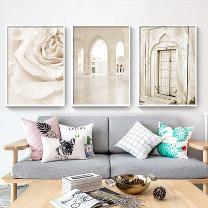 Modern Islamic Beige Landscape Canvas Art