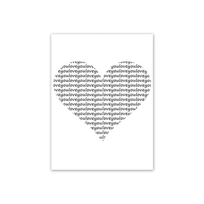 Love Black and White Canvas Art