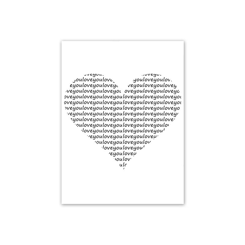 Love Black and White Canvas Art