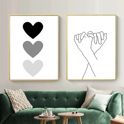 Minimalist Style Cactus Heart Love Canvas Art