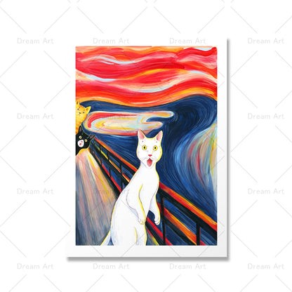 Classic Artist Cat Painting Canvas Art