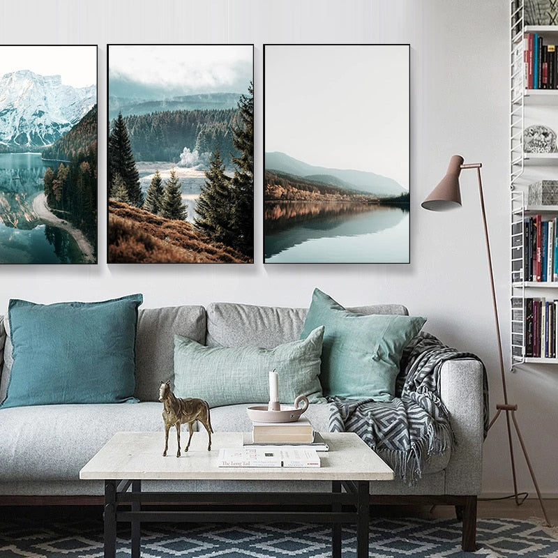 Scandinavian Nature Landscape Canvas Art