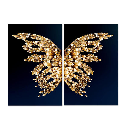 Golden Butterfly Wings Canvas Art