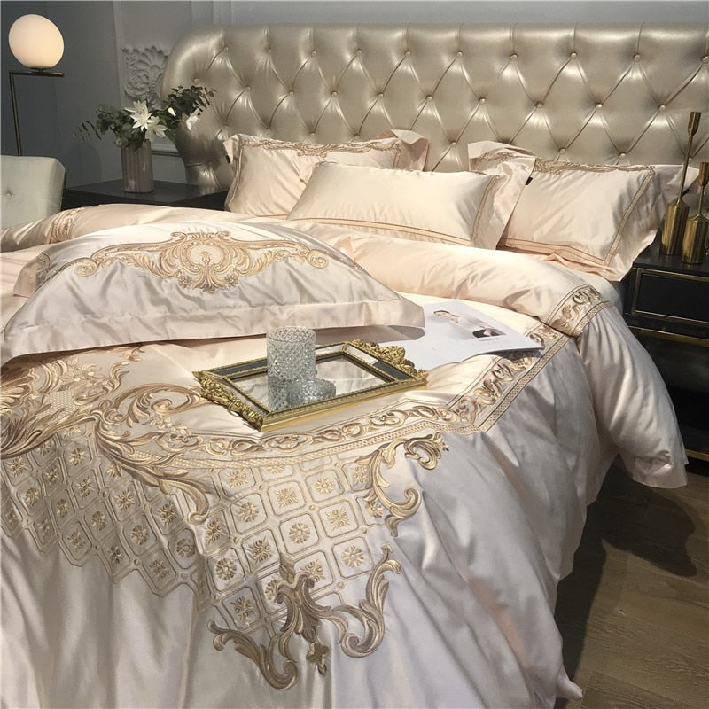 Raffia Damask Sateen Duvet Cover Bedding Set