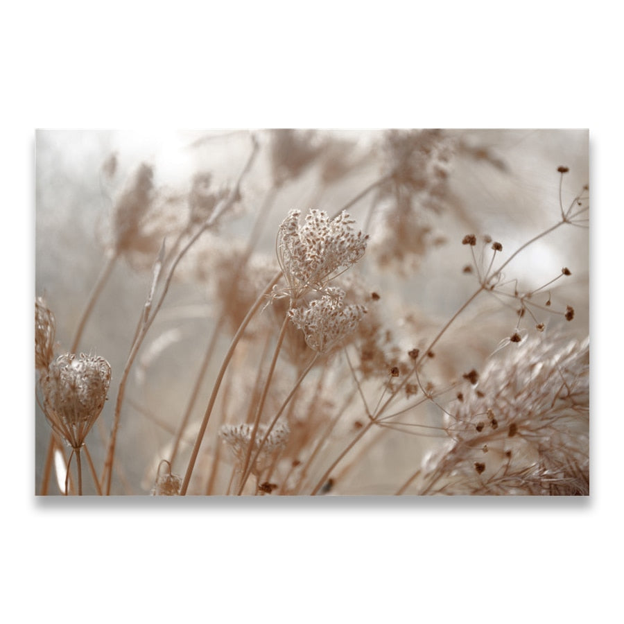 Woman Dancing Flower Pampas Grass Canvas Art