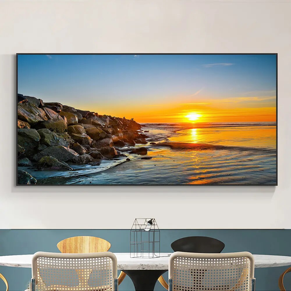 Sunset Seascape Wall Art Canvas