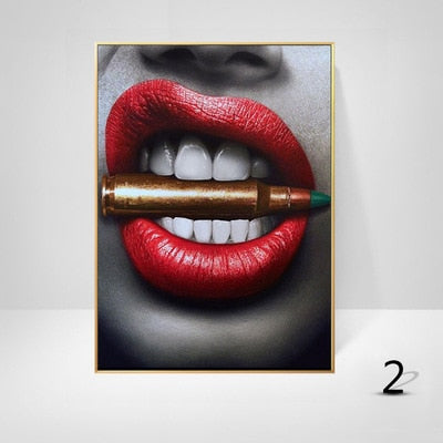 Sexy Red Lips Canvas Art