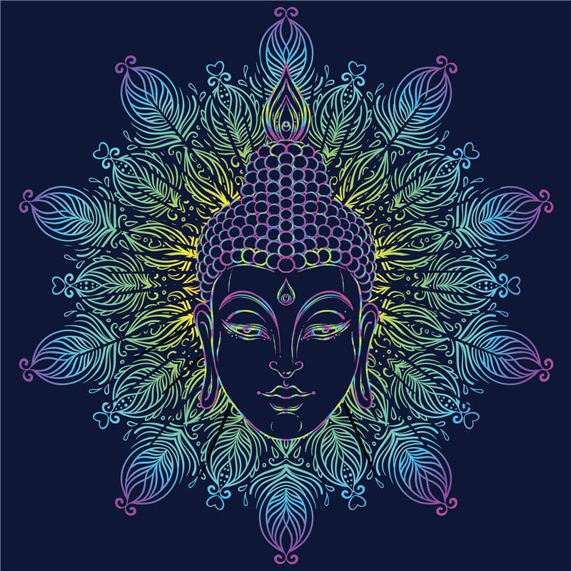 Mandala Buddha Face Canvas Art