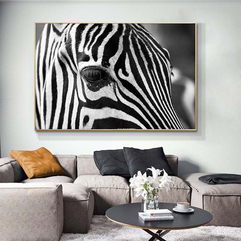 Zebra Head Wall Art Canvas