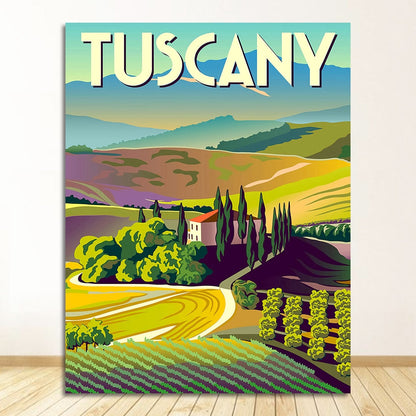 Italy Rome Capri Tuscany Retro Canvas Art