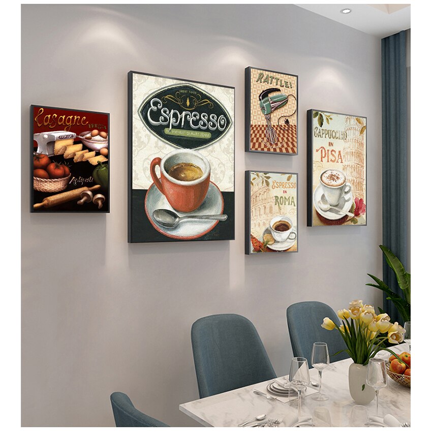 Coffee Poster Coffee Shop Kitchen Decoration Canvas Art