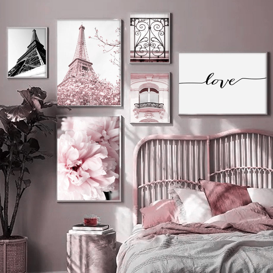 Pink Peony Paris Canvas Art