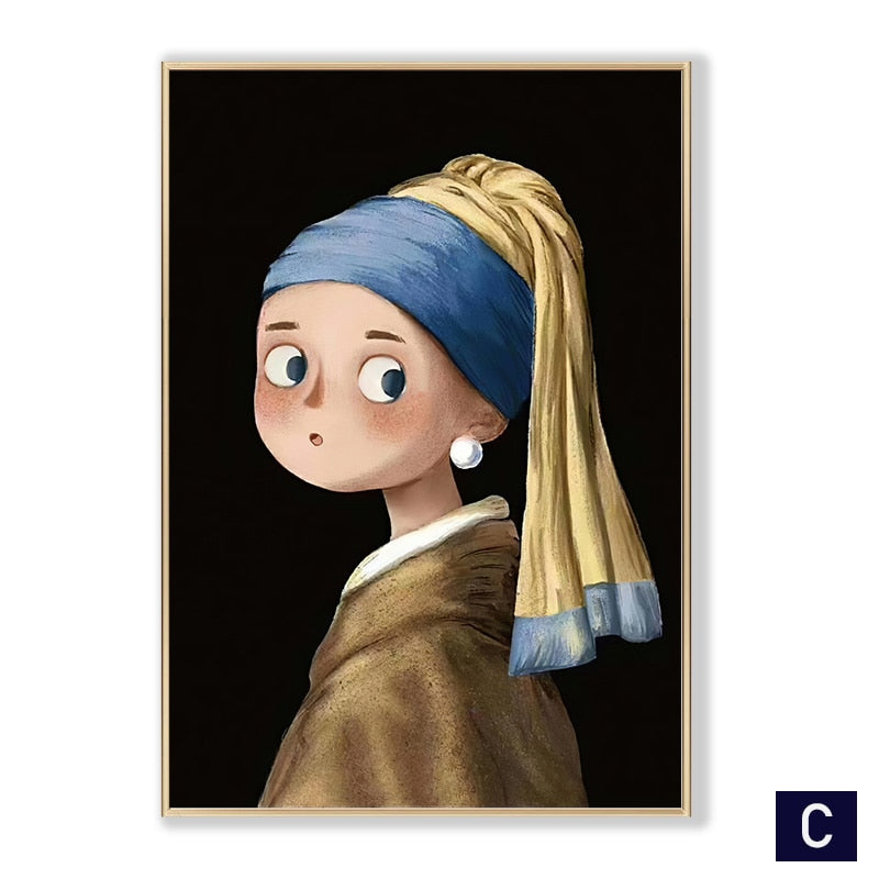 Classic Paintings Cartoon Canvas Art