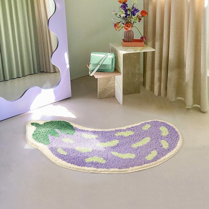 Arc-shaped Banana Eggplant Rug