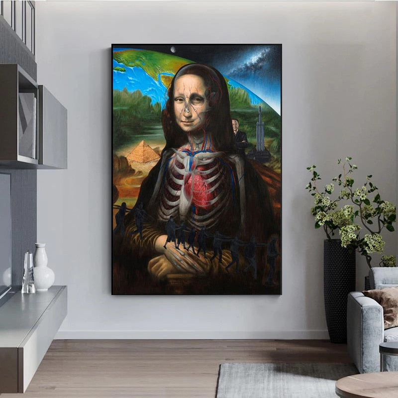 Mona Lisa Funny Art Canvas