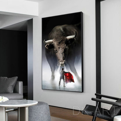 Matador Bull Fight Art Canvas