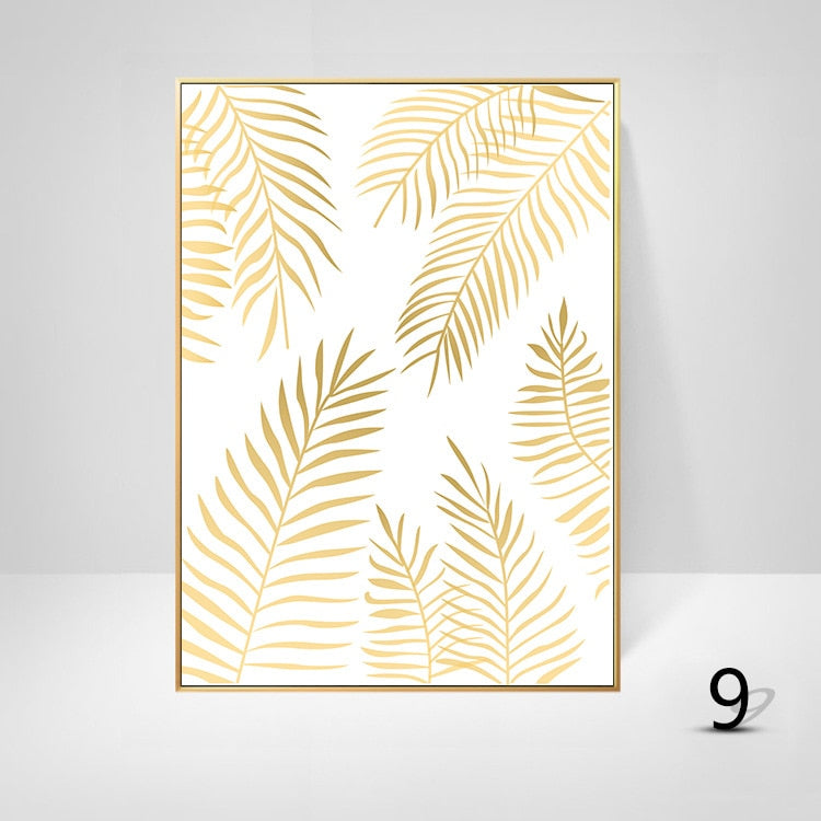 Golden Pineapple Love Simple Letter Canvas Art