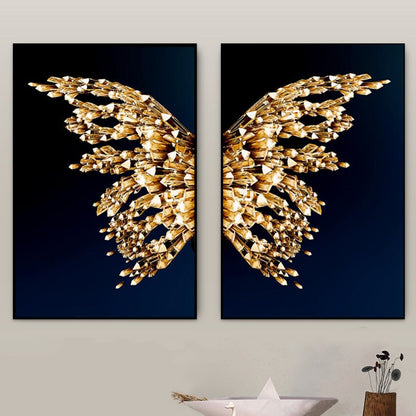 Golden Butterfly Wings Canvas Art