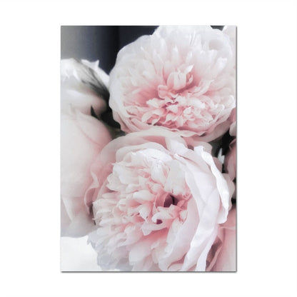 Pink Rose Peony Cherry Blossoms Canvas Art