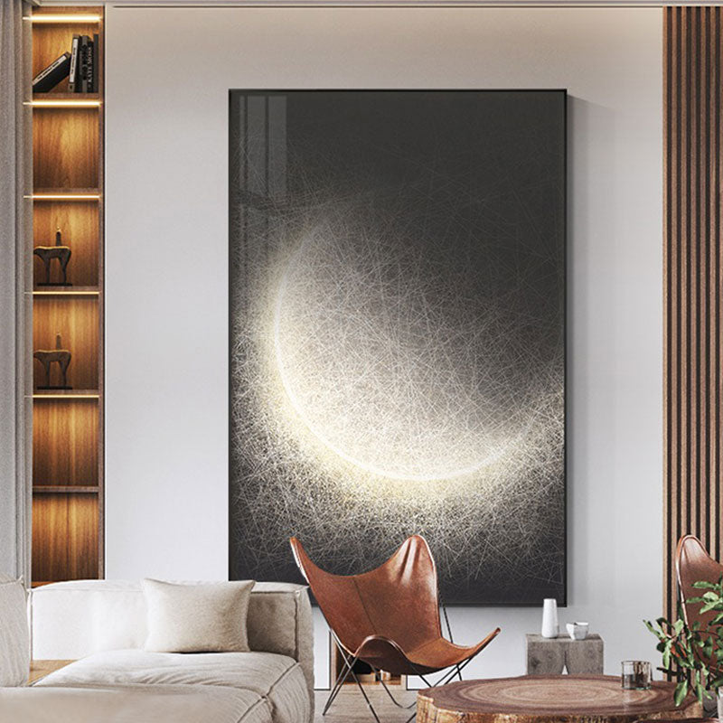 Modern Abstract Moon Eclipse Canvas Art