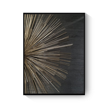 Retro Black Gold Wood Art Canvas