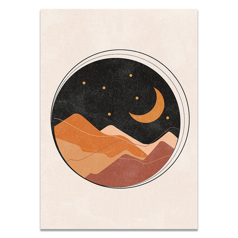 Abstract Sun and Moon Desert Canvas Art