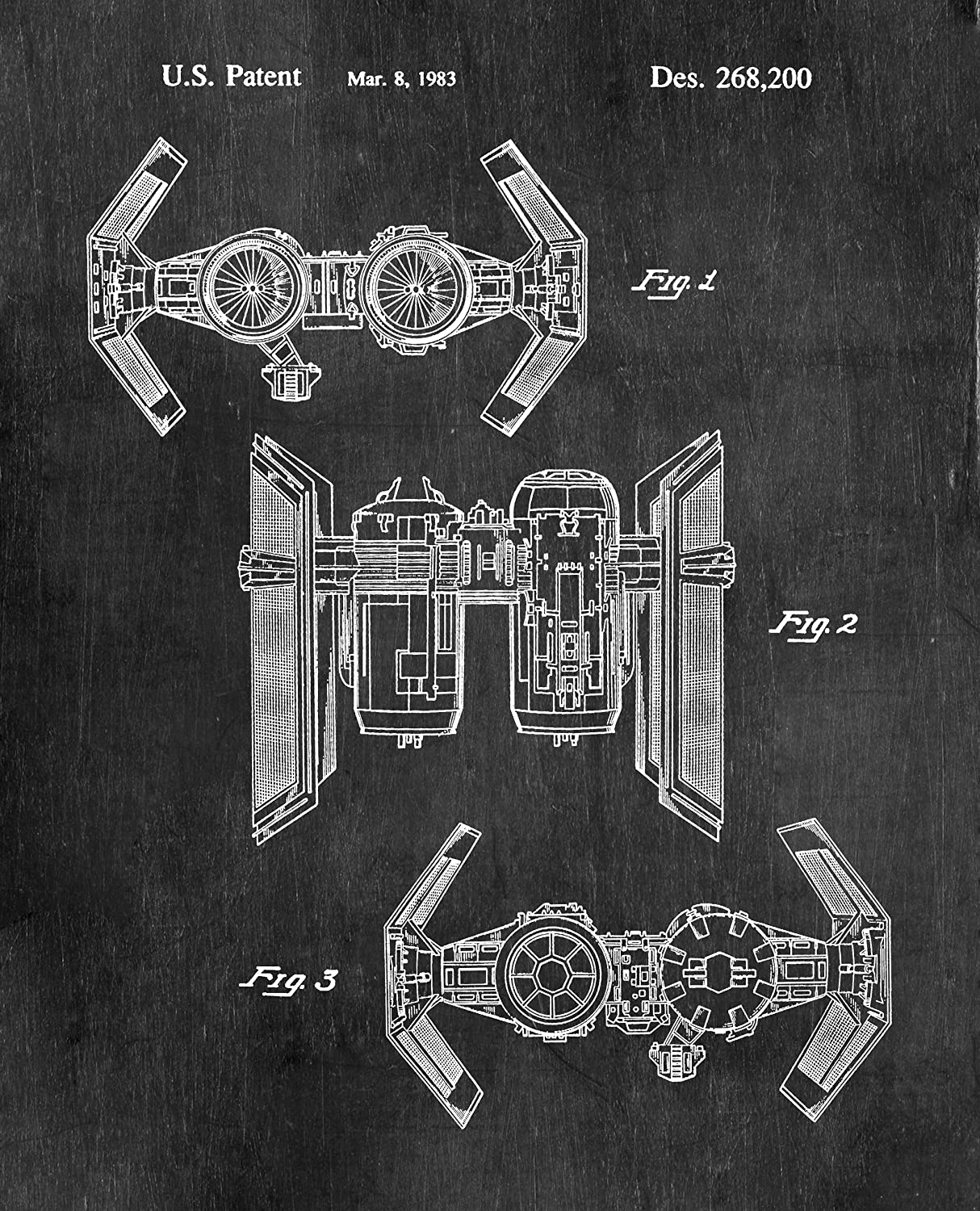 Star Wars Spaceship Blueprint Canvas Art