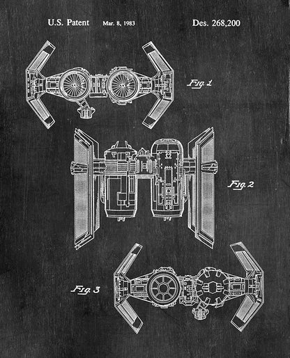 Star Wars Spaceship Blueprint Canvas Art