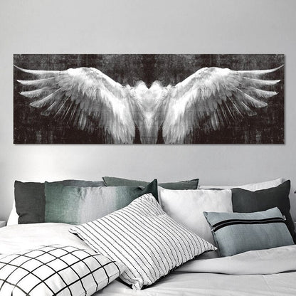 Black And White Angel Wings Wall Art Canvas