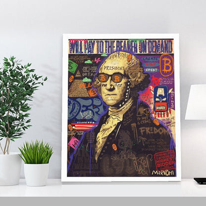 Graffiti Pop George Washington Canvas Art