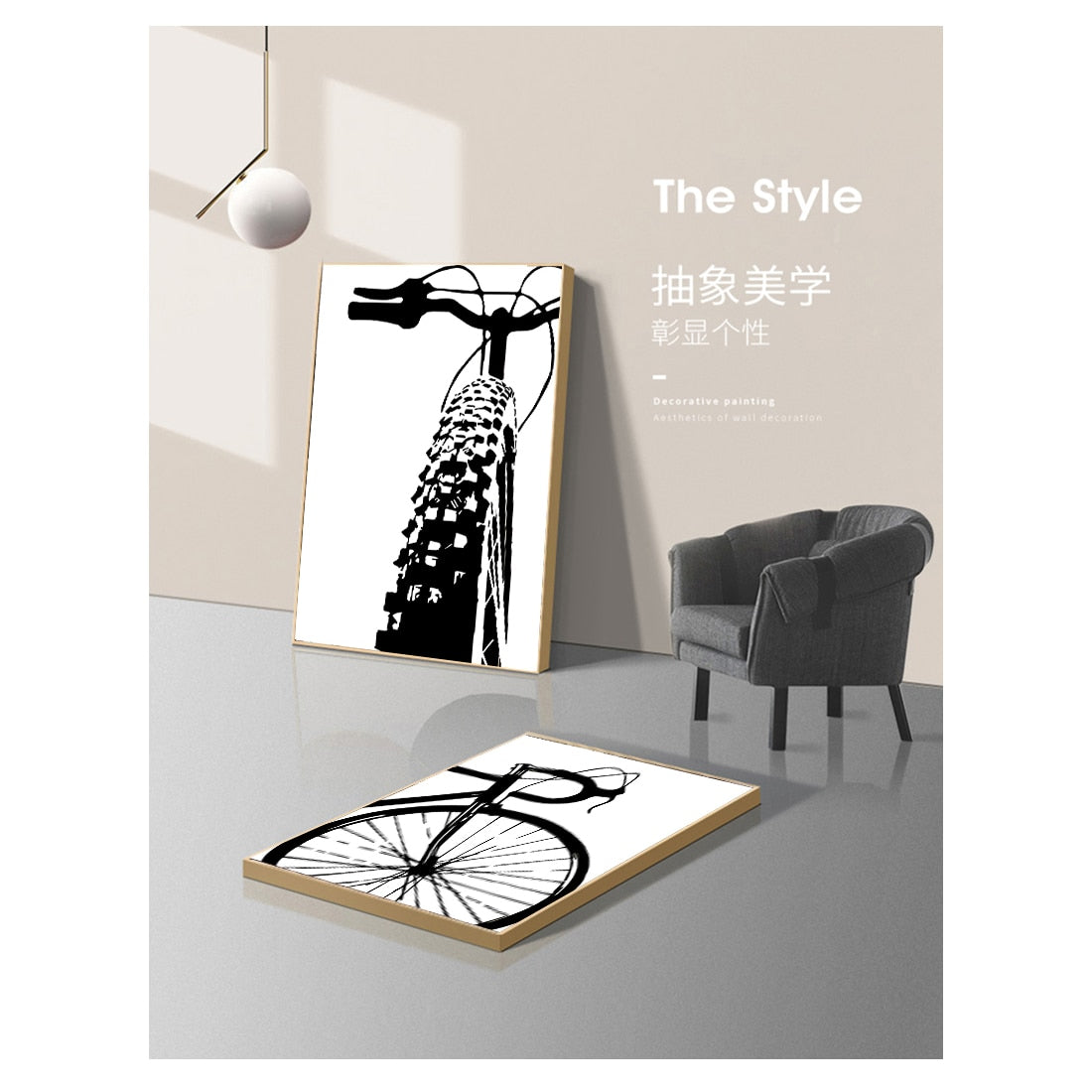 Black & White Bicycle Canvas Art