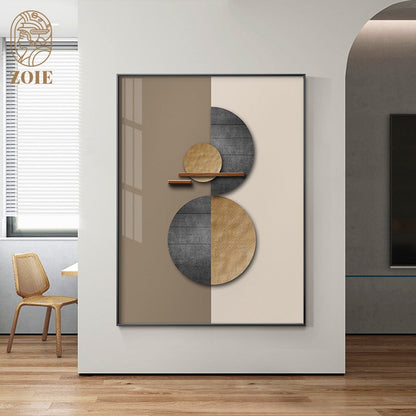 Abstract Gray Gold Geometric Canvas Art