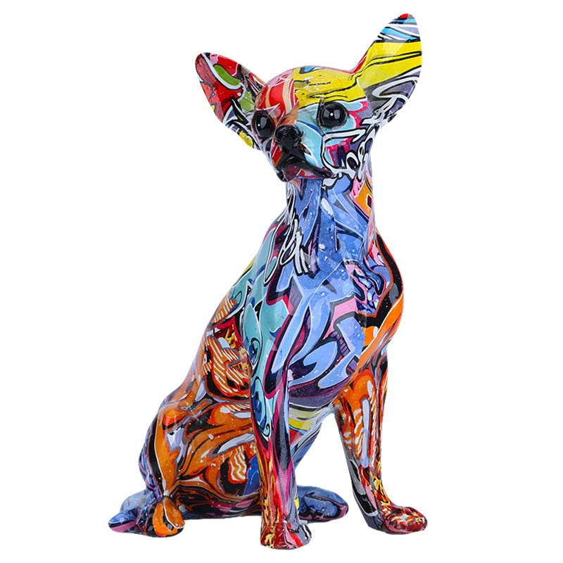 Graffiti Chihuahua Resin Statue