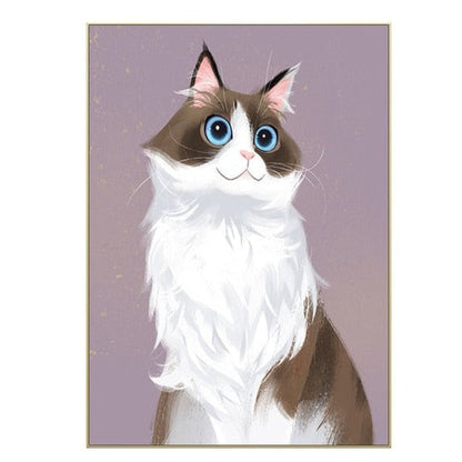 Cartoon Cute Pet Cat Puppy Canvas Art