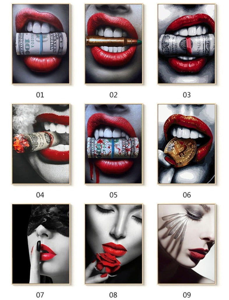 Sexy Red Lips Canvas Art