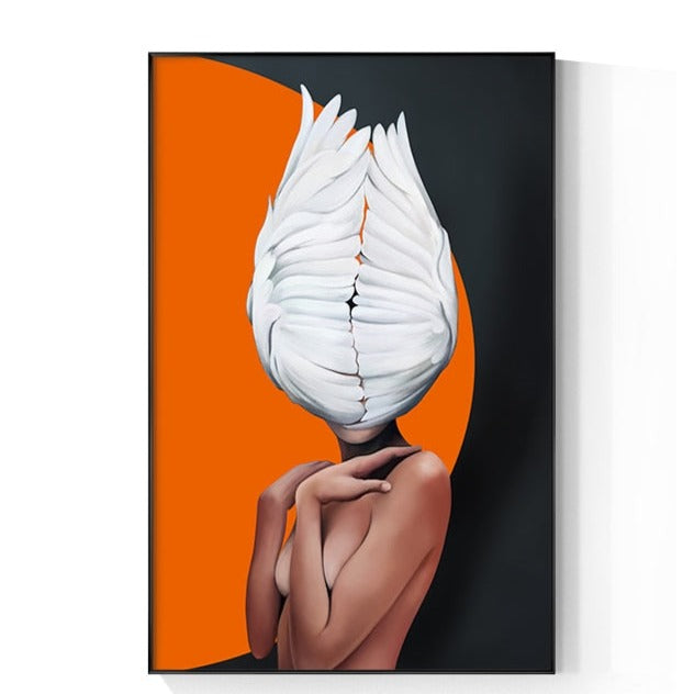 Feather Woman Fashion Canvas Art