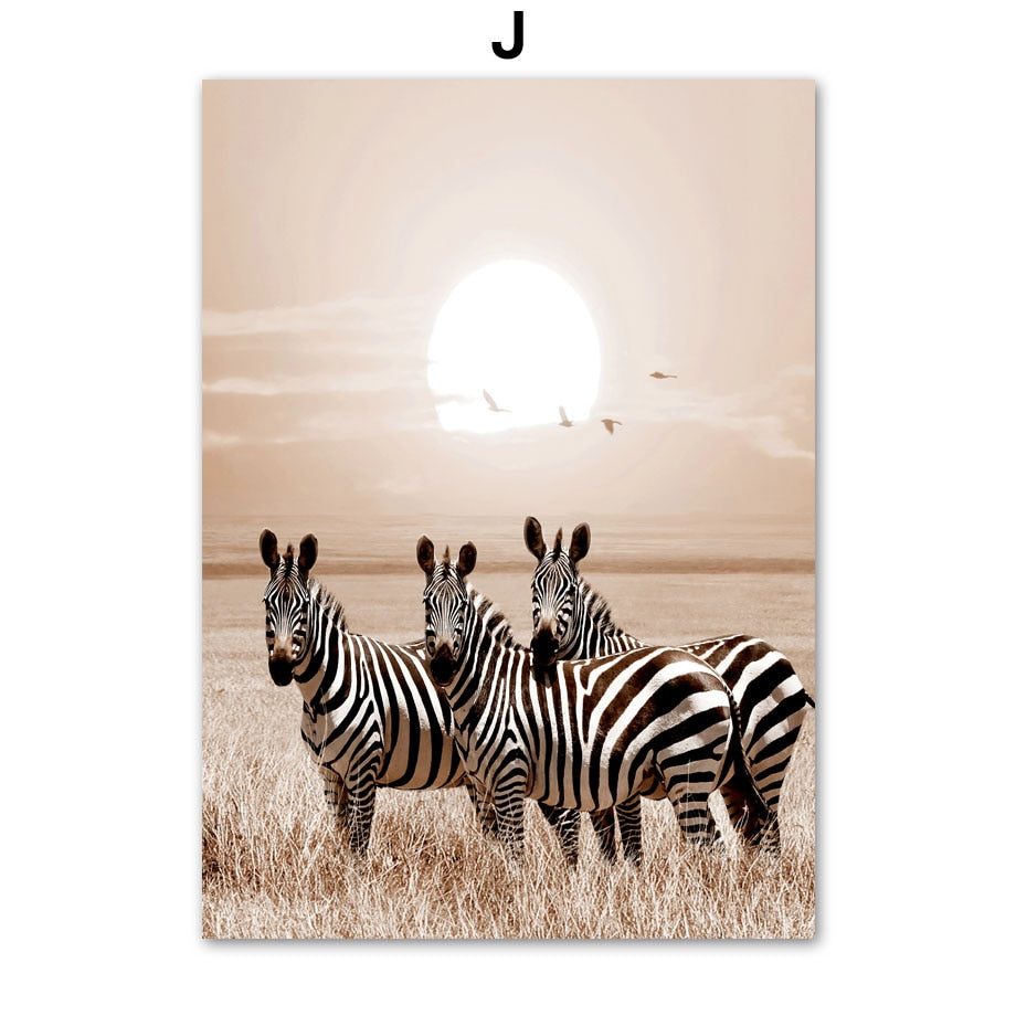 African Savanna Animals Canvas Art