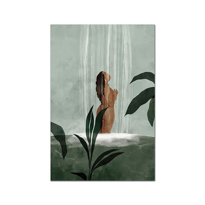 Woman Meditation Bubble Bath Shower Canvas Art