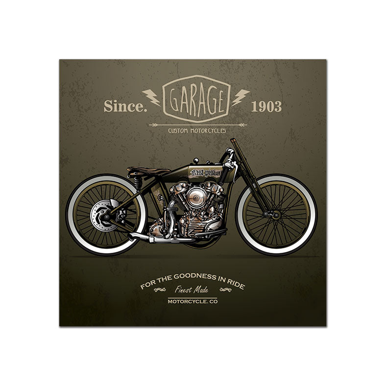 Classic Motorcycle Poster Vintage Canvas Art