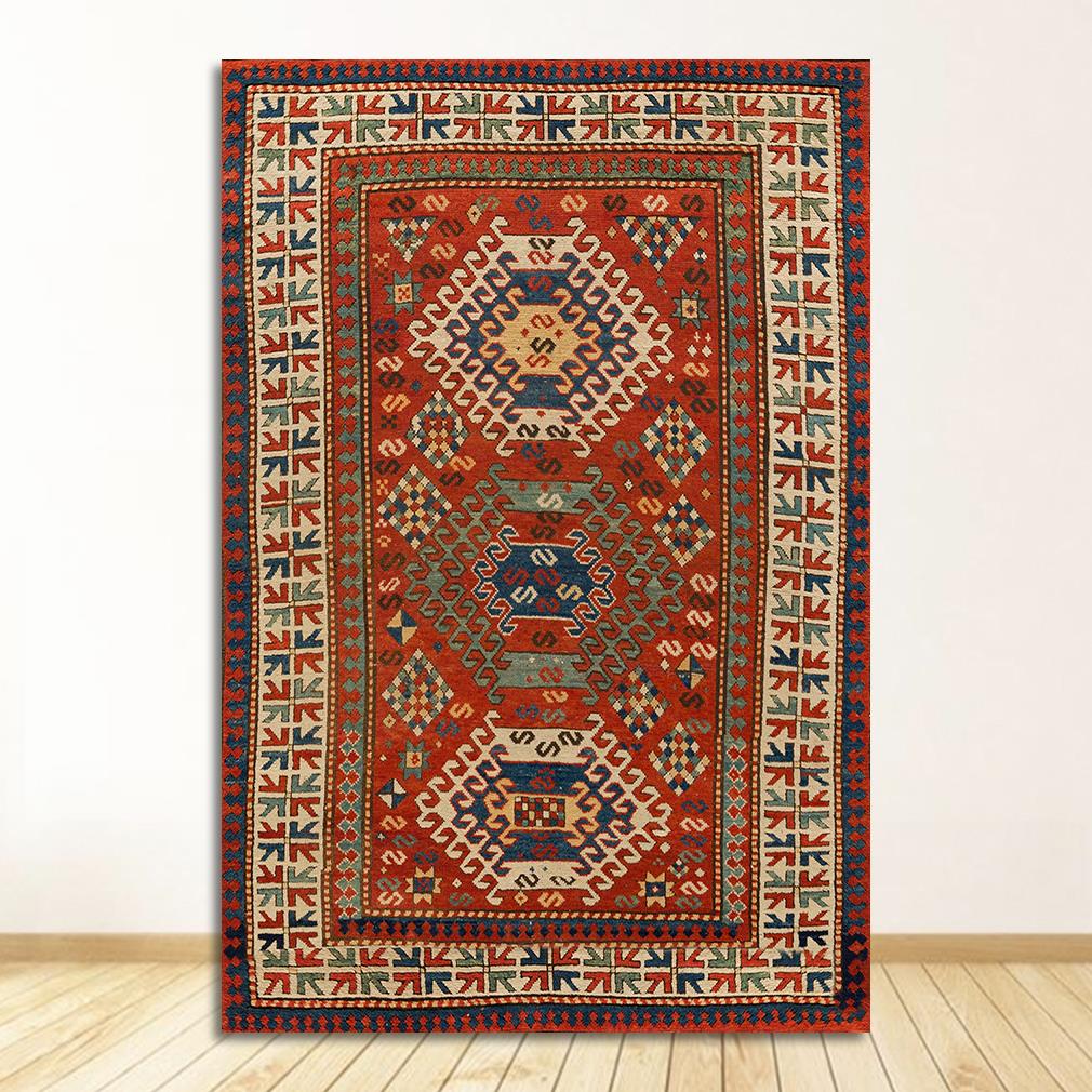 Antique Persian Carpet Retro Wall Art Canvas