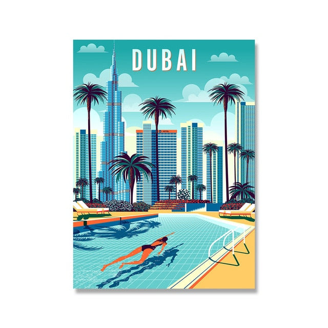 Travel Cities Poster Canvas Art