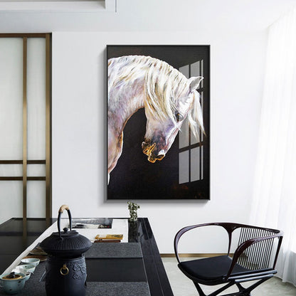 Artistic White Horse Canvas Art