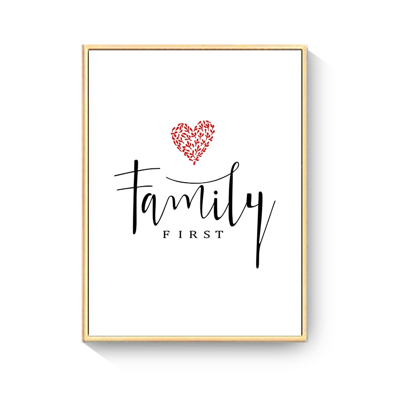 Hand Drawn Happy Family Nursery Canvas Art