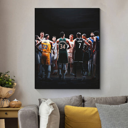 Basketball All Stars James Curry Durant Canvas Art